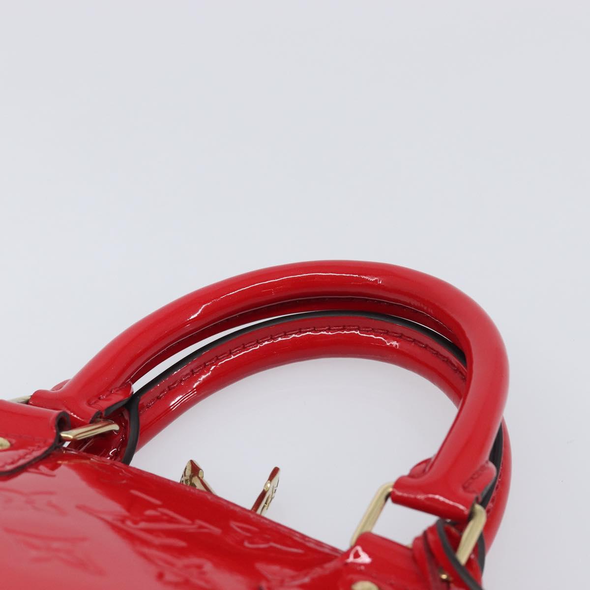 LOUIS VUITTON Monogram Vernis Alma BB Hand Bag Red Slys M90174 LV Auth 209599V