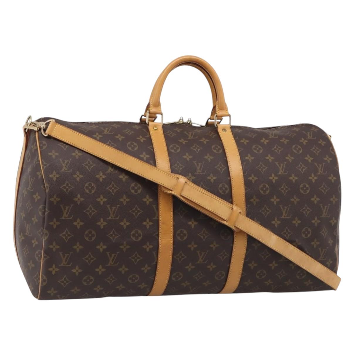 LOUIS VUITTON Monogram Keepall Bandouliere 55 Boston Bag M41414 LV Auth 209601V
