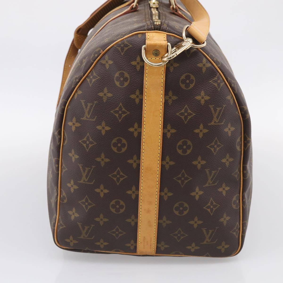 LOUIS VUITTON Monogram Keepall Bandouliere 55 Boston Bag M41414 LV Auth 209601V