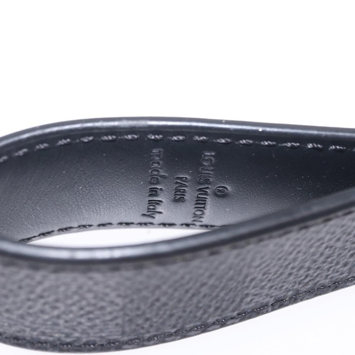 LOUIS VUITTON Damier Graphite LV Dragonne Key Ring M62706 LV Auth 209607A