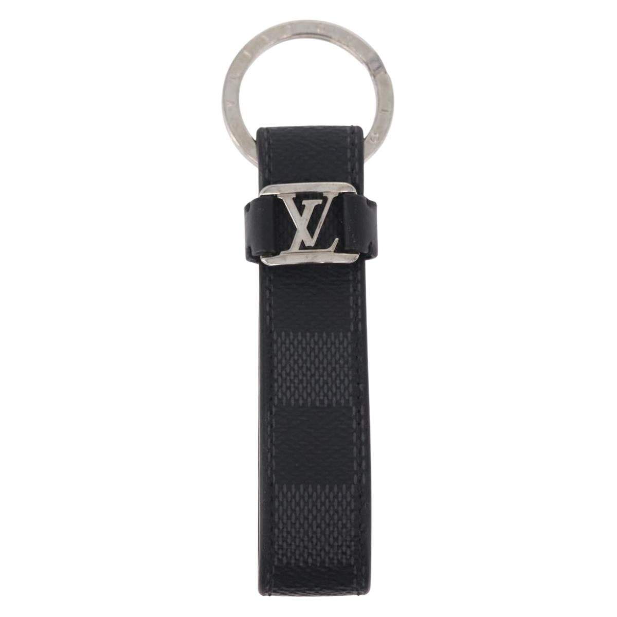 LOUIS VUITTON Damier Graphite LV Dragonne Key Ring M62706 LV Auth 209607A