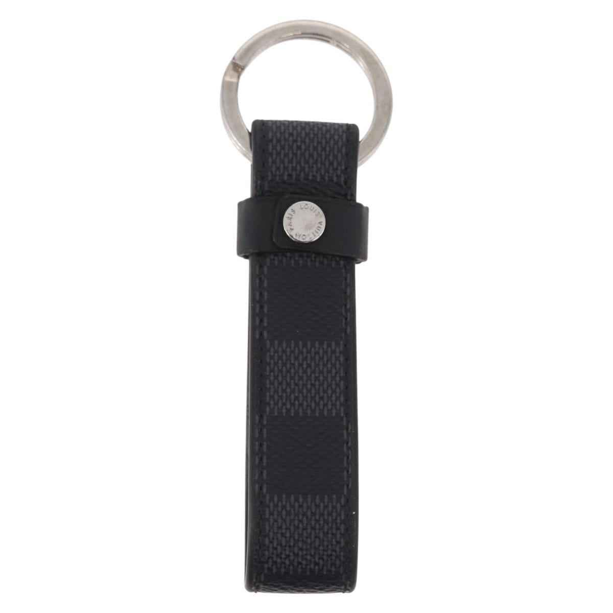 LOUIS VUITTON Damier Graphite LV Dragonne Key Ring M62706 LV Auth 209607A