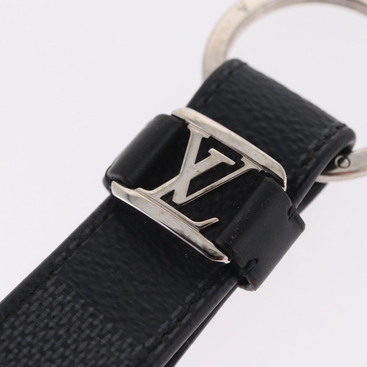 LOUIS VUITTON Damier Graphite LV Dragonne Key Ring M62706 LV Auth 209607A
