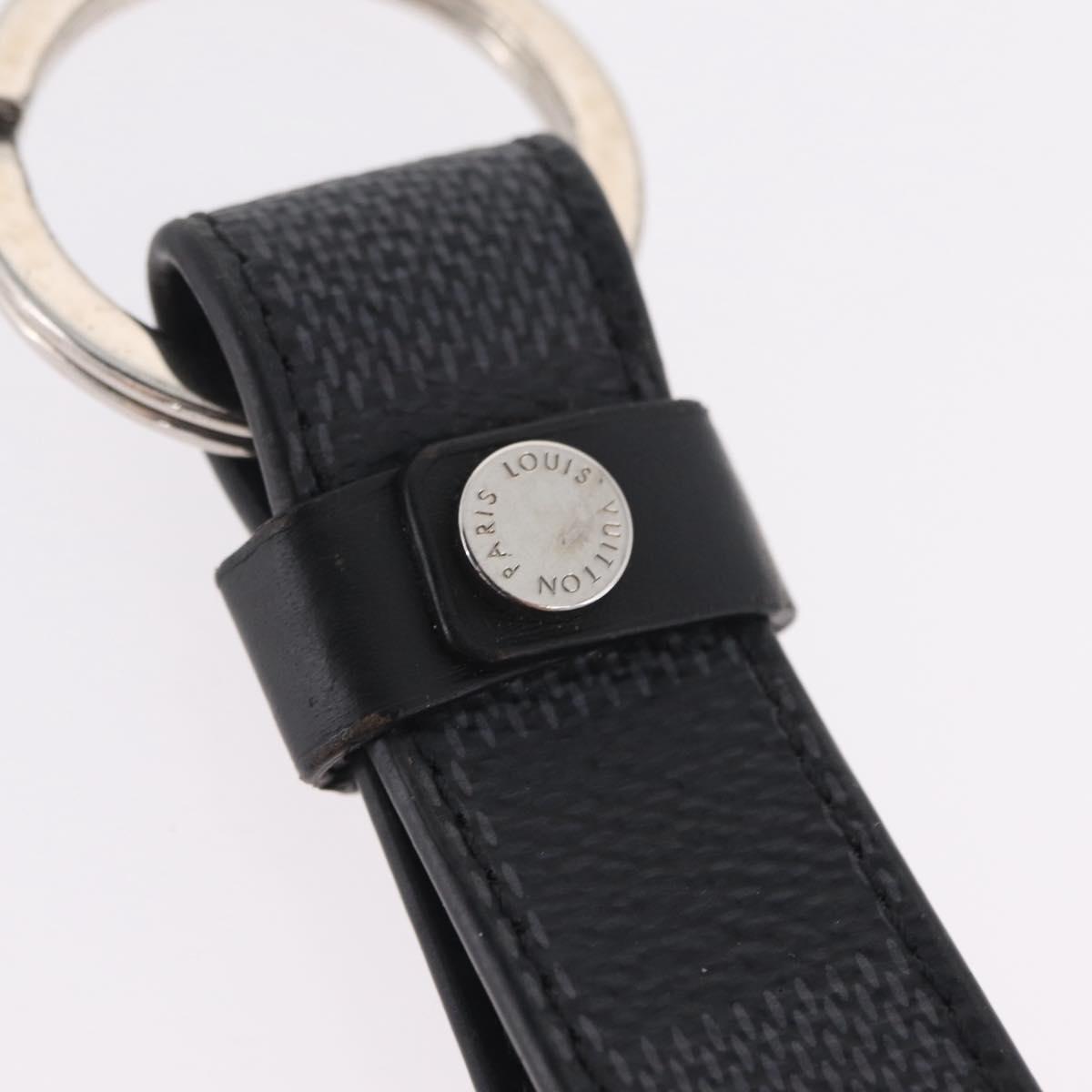 LOUIS VUITTON Damier Graphite LV Dragonne Key Ring M62706 LV Auth 209607A