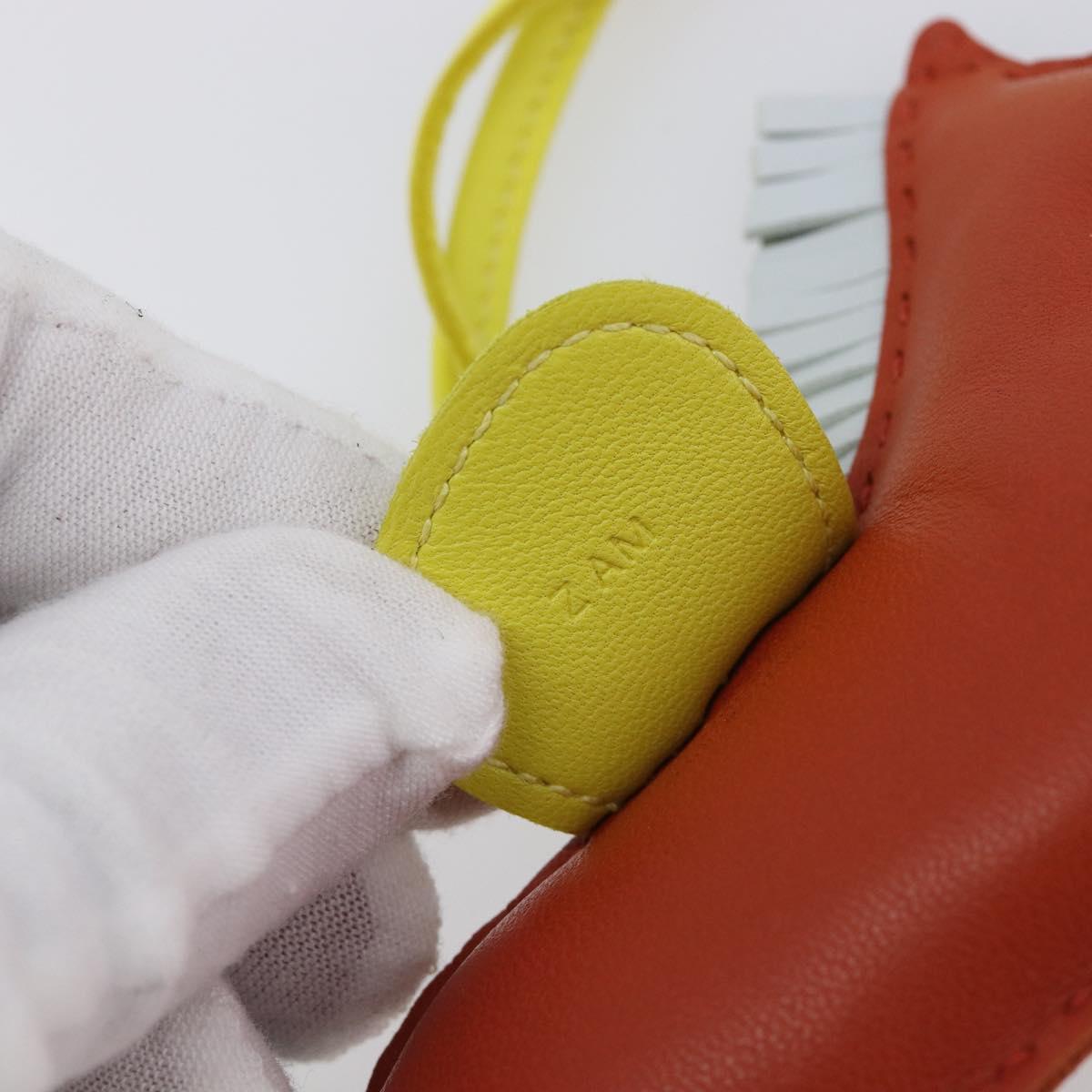 HERMES Rodeo PM Charm Leather Brown Yellow Auth 209610M
