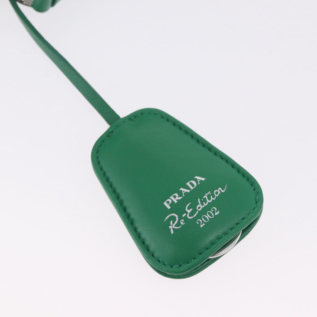 PRADA Hand Bag Leather 2way Green Silver Auth 209613SAM