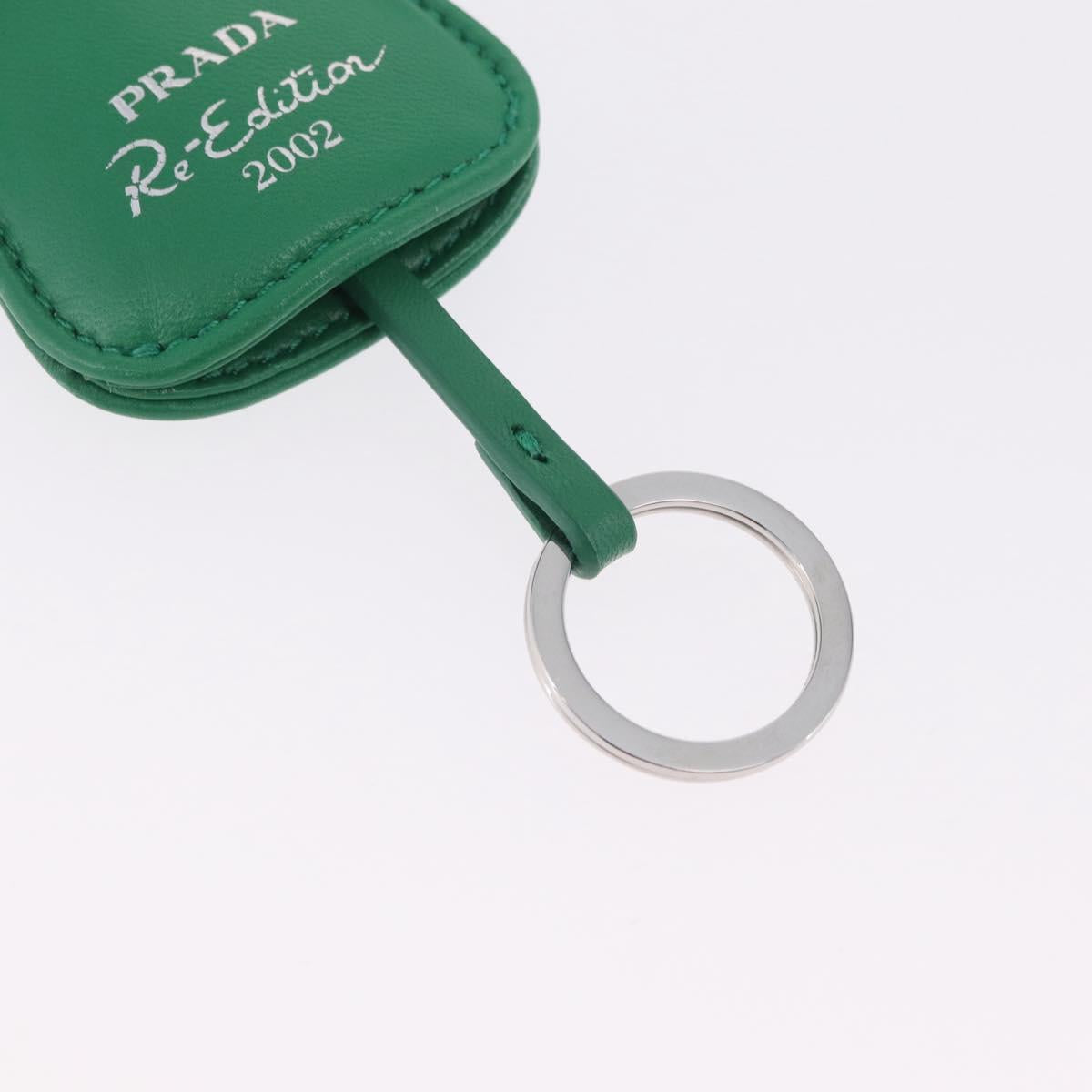 PRADA Hand Bag Leather 2way Green Silver Auth 209613SAM