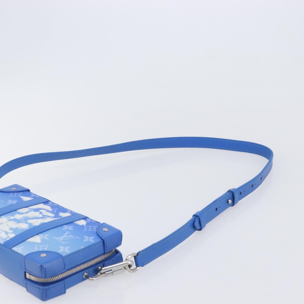 LOUIS VUITTON Monogram Clouds Soft Trunk Wallet Bag Blue M45432 LV Auth 209614M