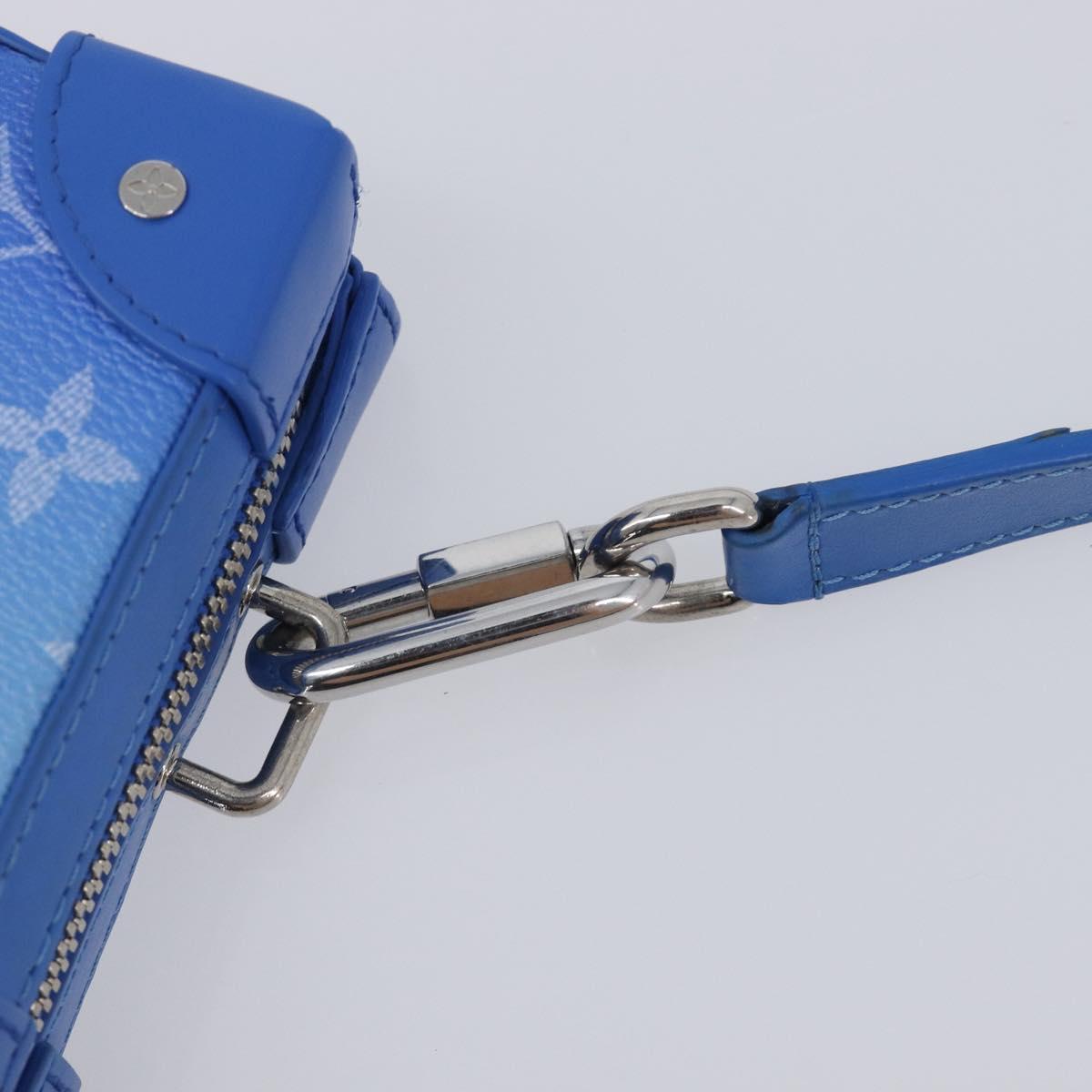 LOUIS VUITTON Monogram Clouds Soft Trunk Wallet Bag Blue M45432 LV Auth 209614M