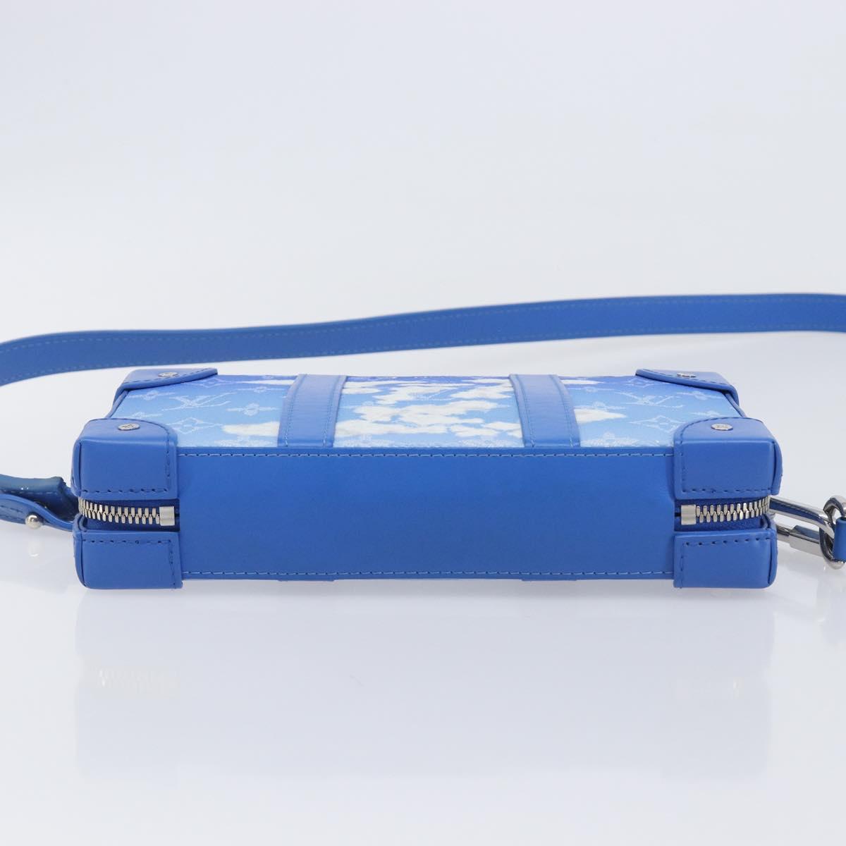 LOUIS VUITTON Monogram Clouds Soft Trunk Wallet Bag Blue M45432 LV Auth 209614M