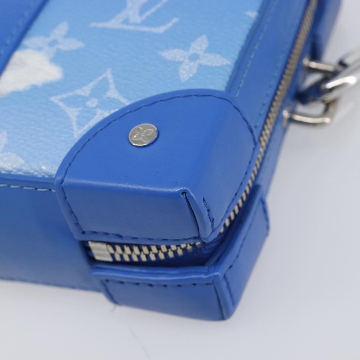 LOUIS VUITTON Monogram Clouds Soft Trunk Wallet Bag Blue M45432 LV Auth 209614M