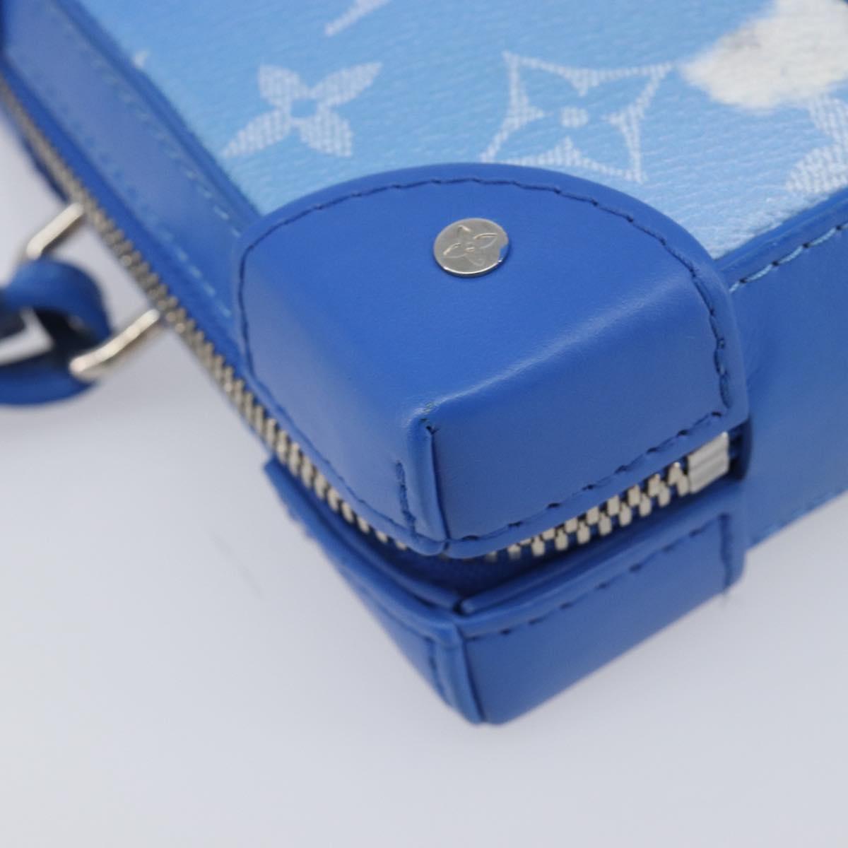 LOUIS VUITTON Monogram Clouds Soft Trunk Wallet Bag Blue M45432 LV Auth 209614M