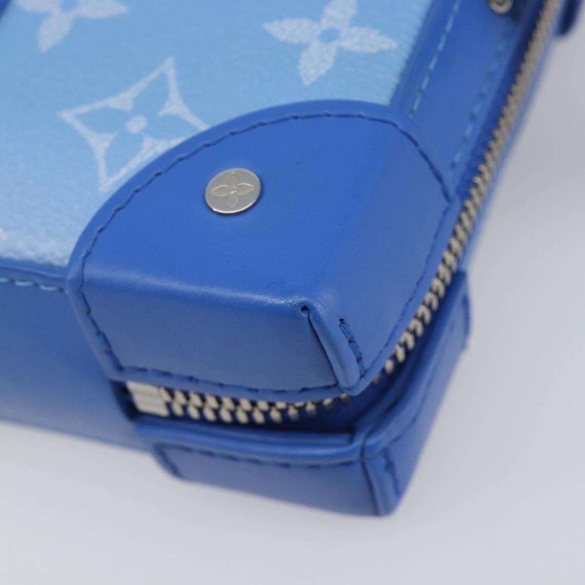 LOUIS VUITTON Monogram Clouds Soft Trunk Wallet Bag Blue M45432 LV Auth 209614M