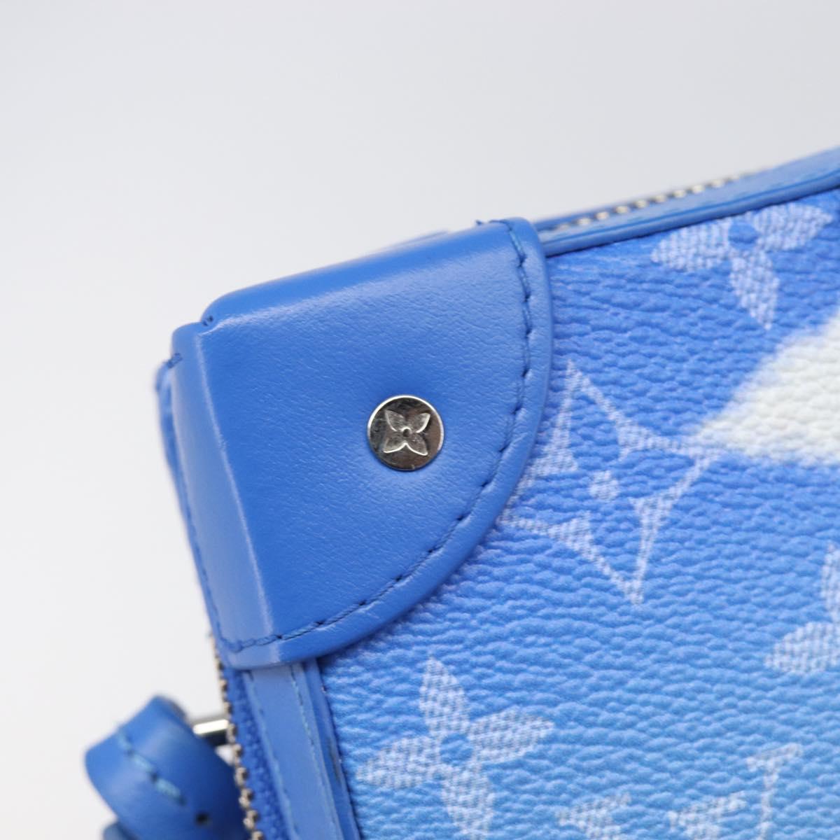 LOUIS VUITTON Monogram Clouds Soft Trunk Wallet Bag Blue M45432 LV Auth 209614M