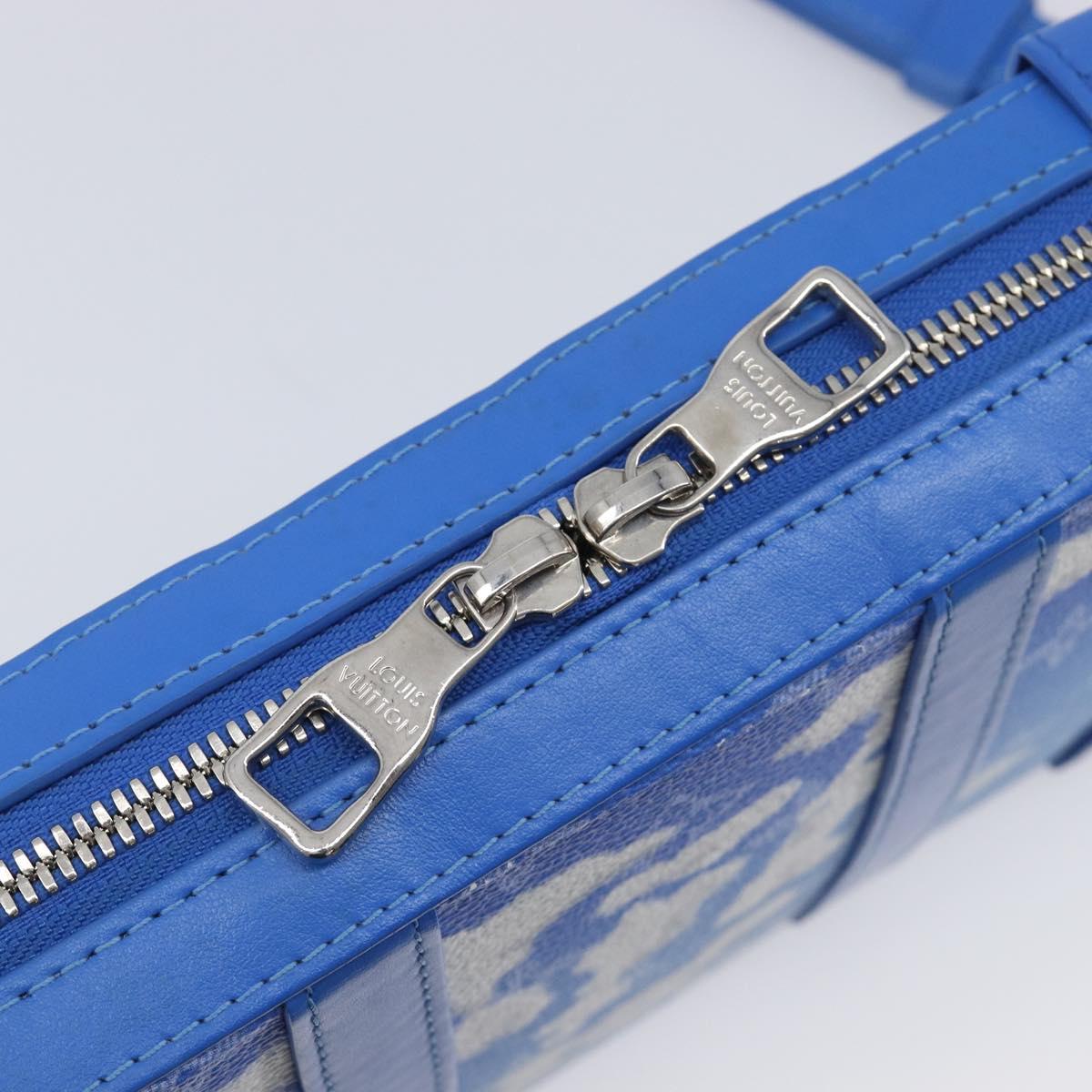 LOUIS VUITTON Monogram Clouds Soft Trunk Wallet Bag Blue M45432 LV Auth 209614M