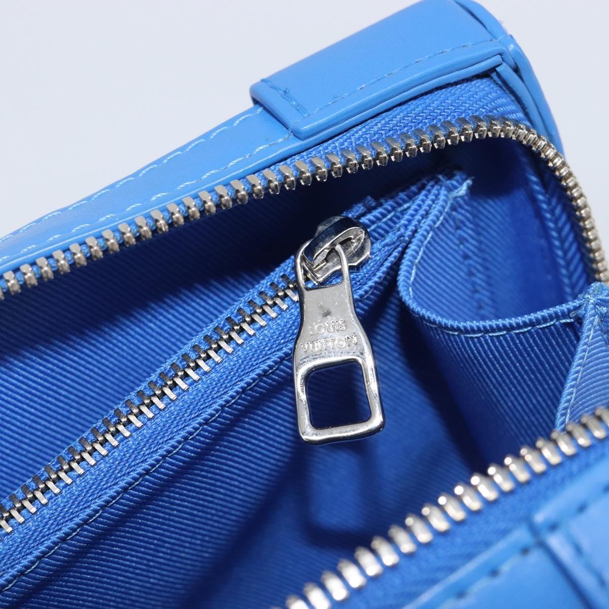 LOUIS VUITTON Monogram Clouds Soft Trunk Wallet Bag Blue M45432 LV Auth 209614M