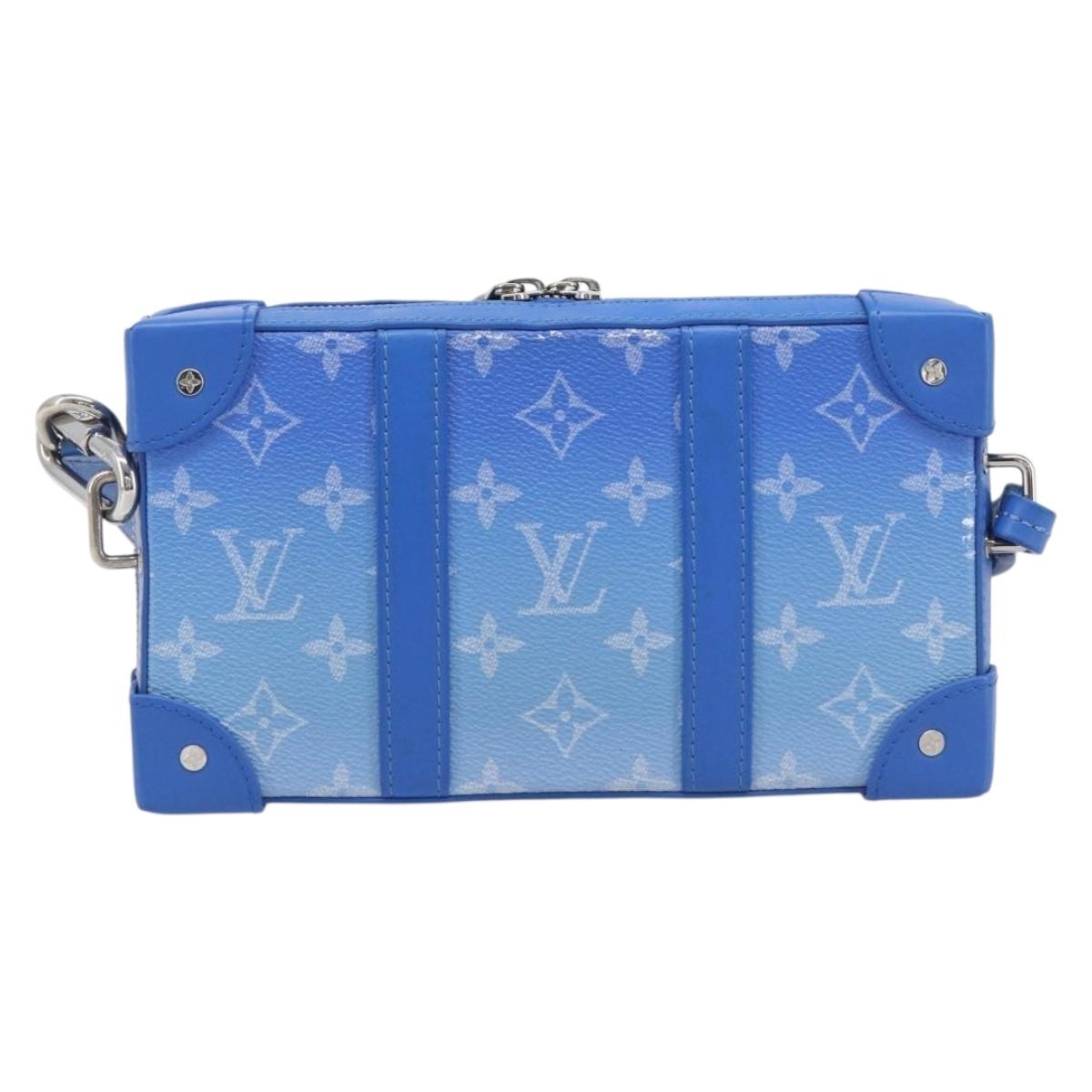 LOUIS VUITTON Monogram Clouds Soft Trunk Wallet Bag Blue M45432 LV Auth 209614M