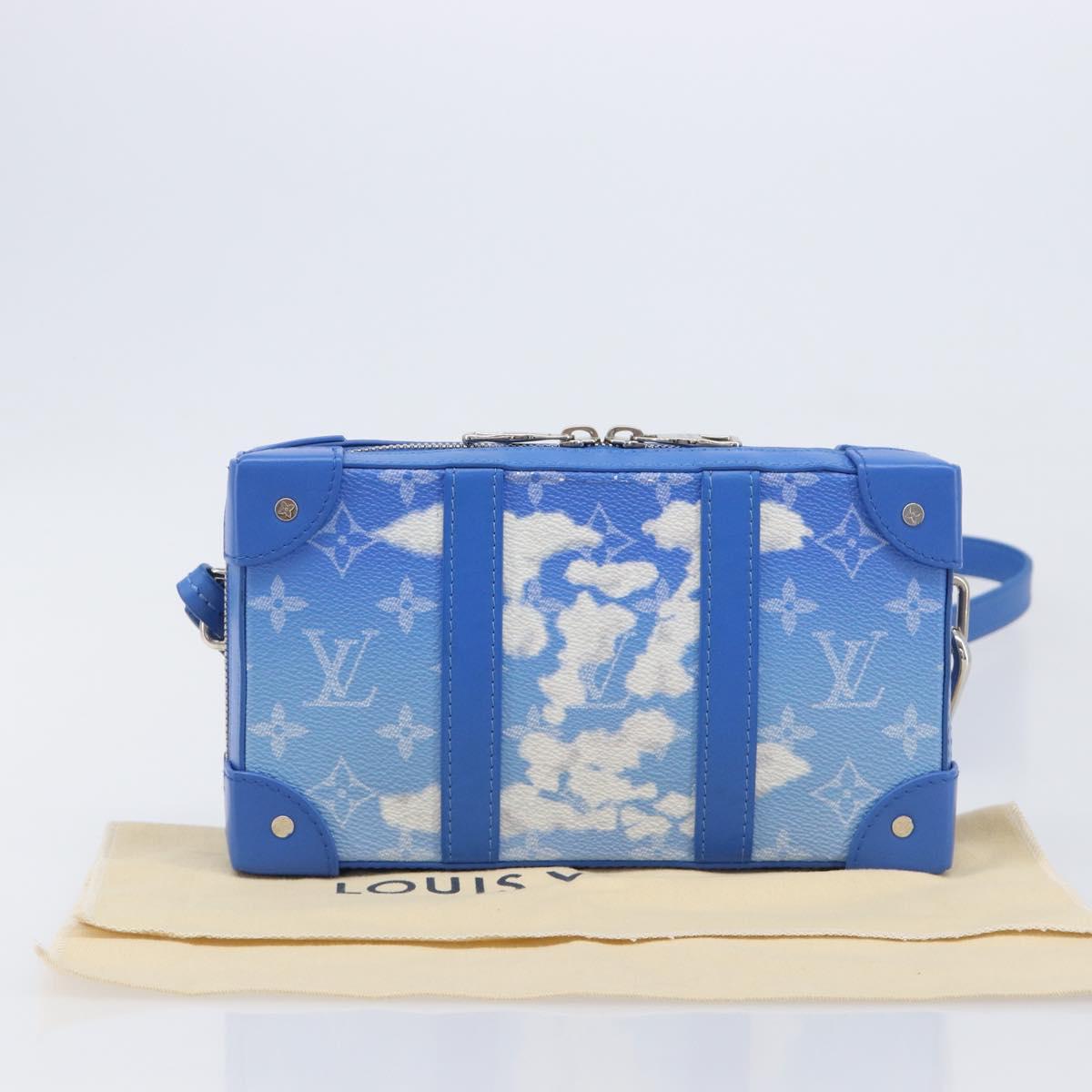 LOUIS VUITTON Monogram Clouds Soft Trunk Wallet Bag Blue M45432 LV Auth 209614M