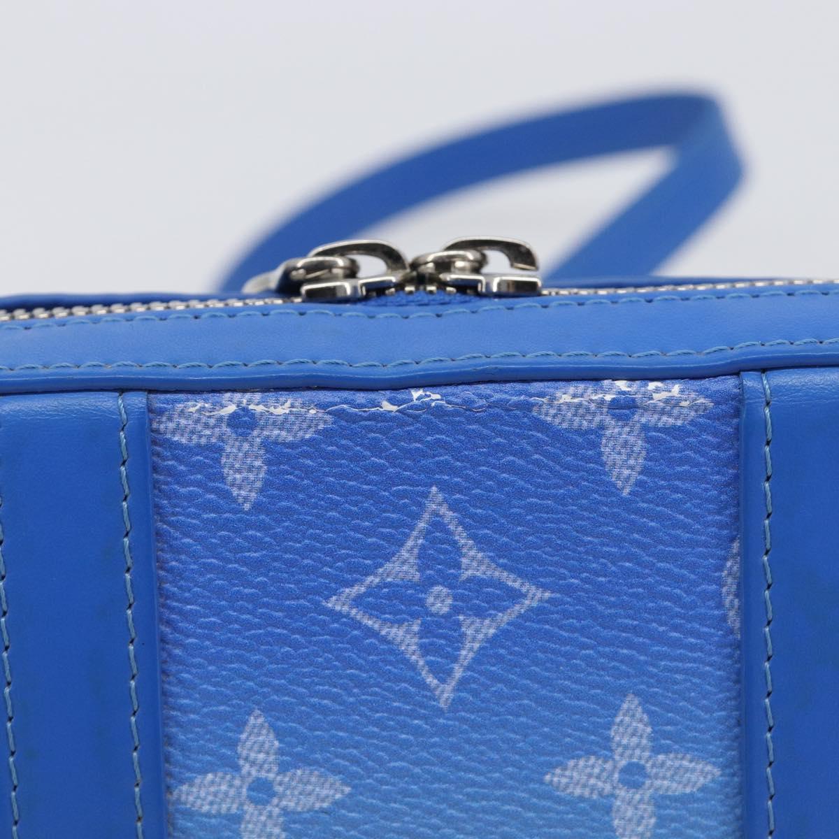 LOUIS VUITTON Monogram Clouds Soft Trunk Wallet Bag Blue M45432 LV Auth 209614M