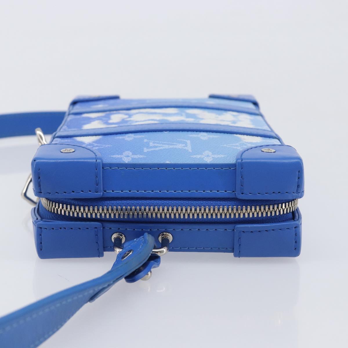 LOUIS VUITTON Monogram Clouds Soft Trunk Wallet Bag Blue M45432 LV Auth 209614M