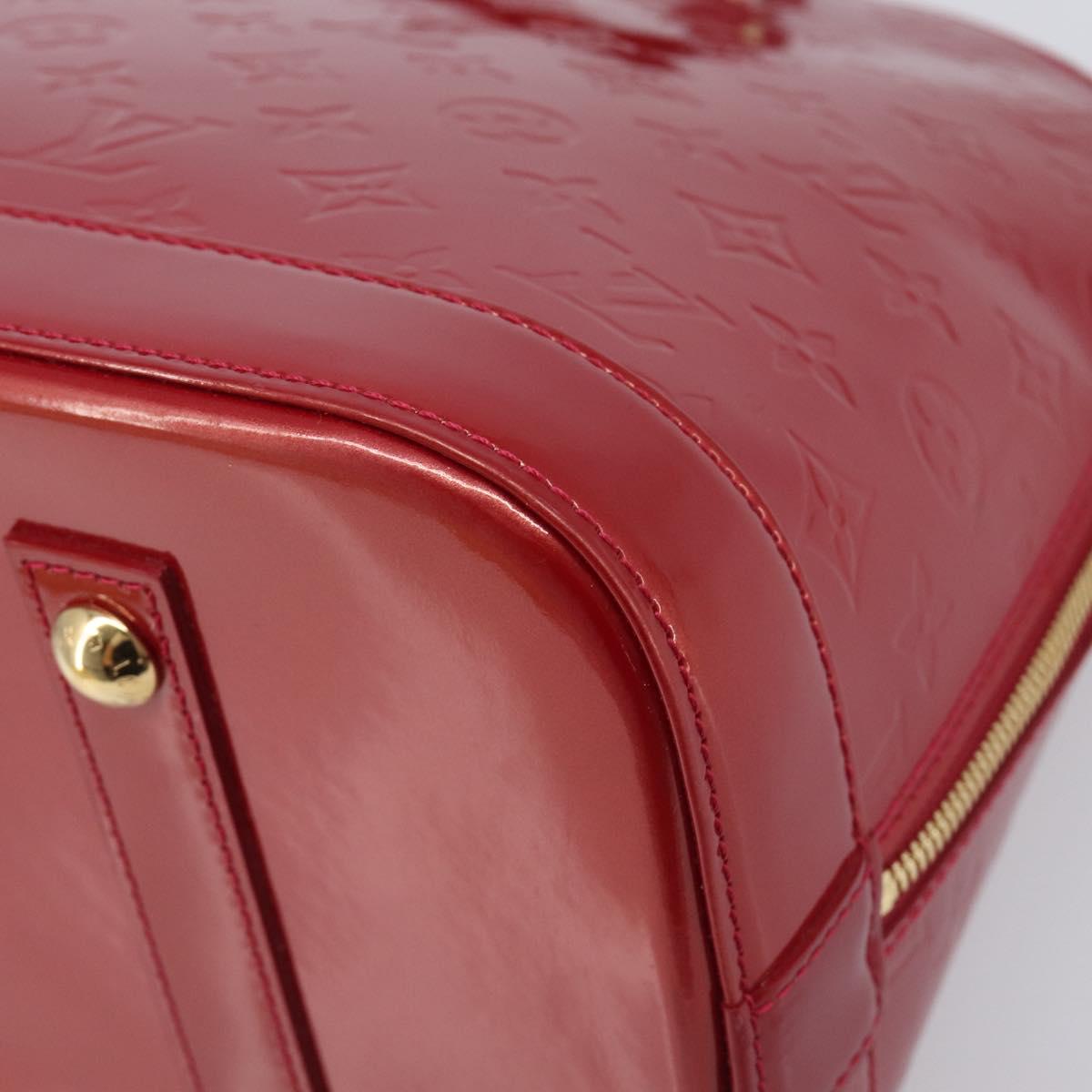 LOUIS VUITTON Monogram Vernis Alma GM Hand Bag Pomme D'amour M93596 Auth 209623V