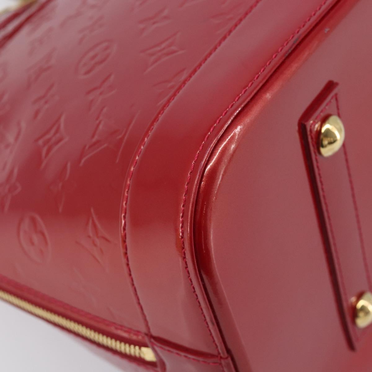 LOUIS VUITTON Monogram Vernis Alma GM Hand Bag Pomme D'amour M93596 Auth 209623V