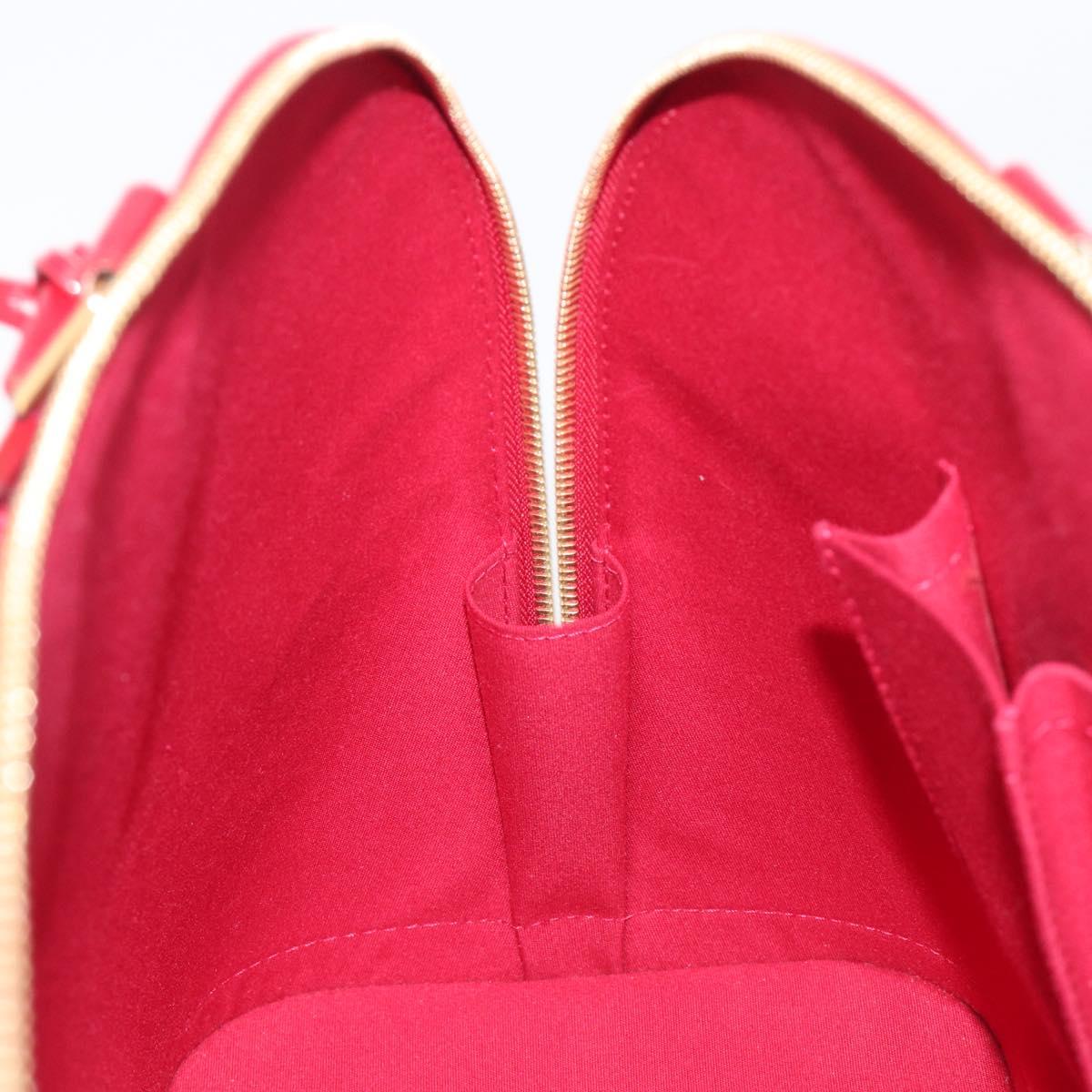 LOUIS VUITTON Monogram Vernis Alma GM Hand Bag Pomme D'amour M93596 Auth 209623V