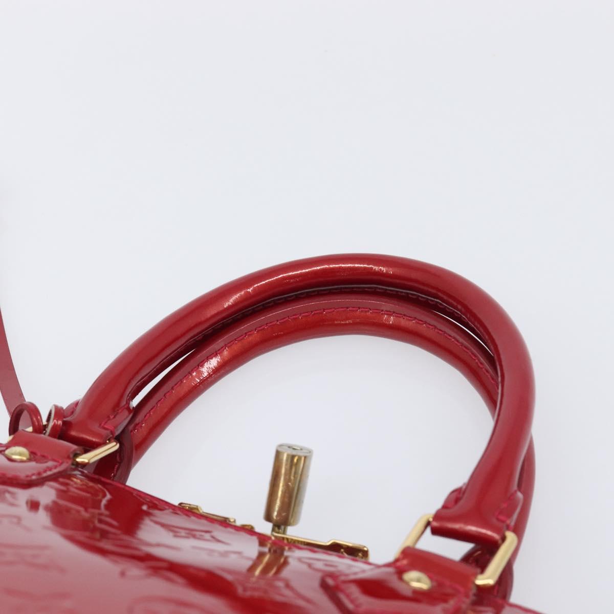 LOUIS VUITTON Monogram Vernis Alma GM Hand Bag Pomme D'amour M93596 Auth 209623V