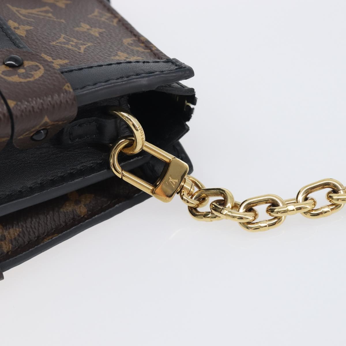 LOUIS VUITTON Monogram Reverse Trunk Clutch Shoulder Bag M43596 Auth 209626SAM