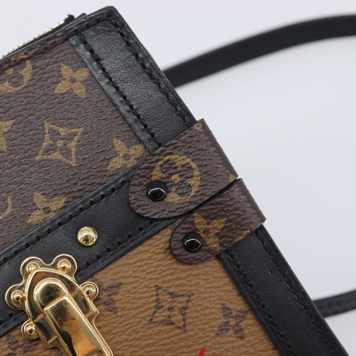 LOUIS VUITTON Monogram Reverse Trunk Clutch Shoulder Bag M43596 Auth 209626SAM