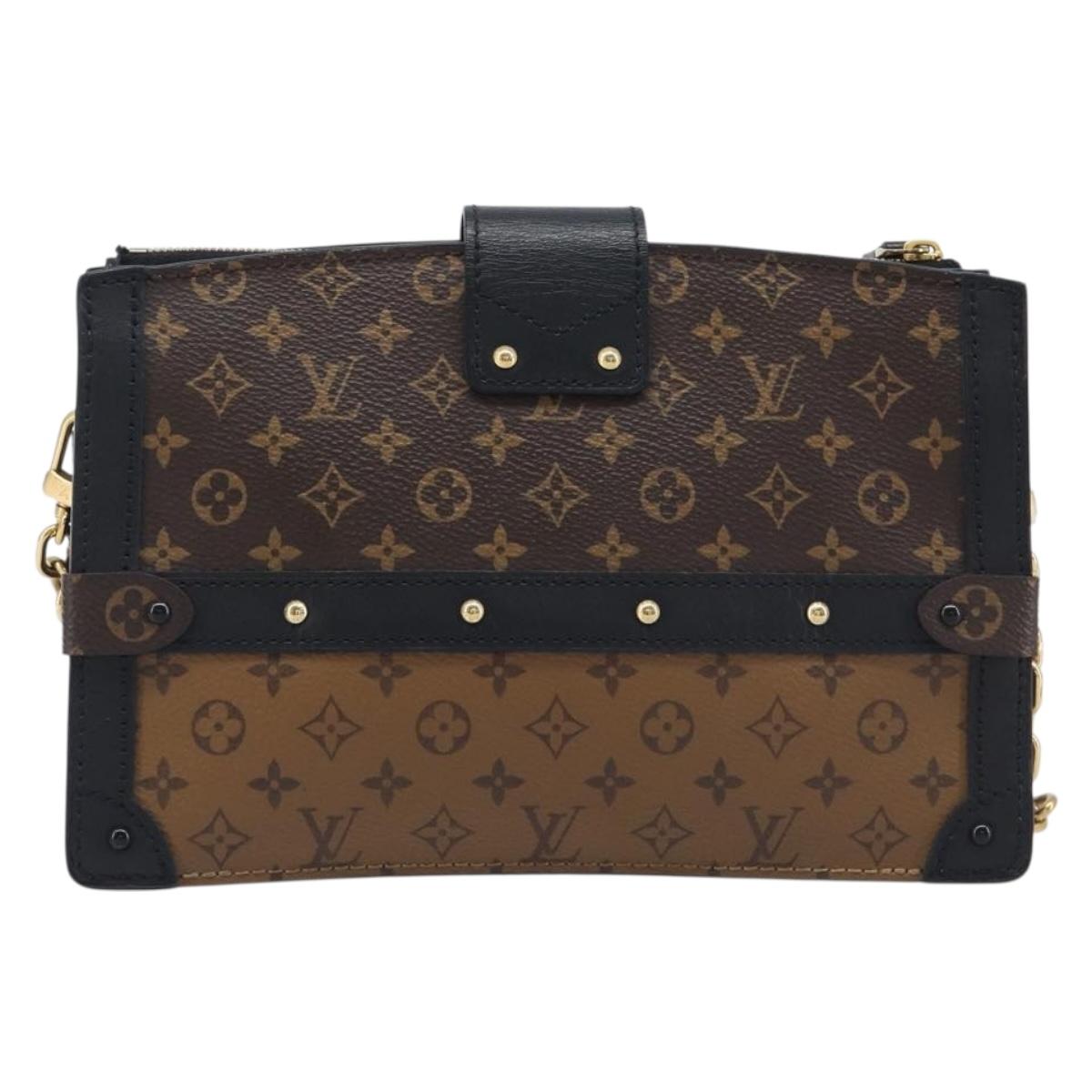 LOUIS VUITTON Monogram Reverse Trunk Clutch Shoulder Bag M43596 Auth 209626SAM