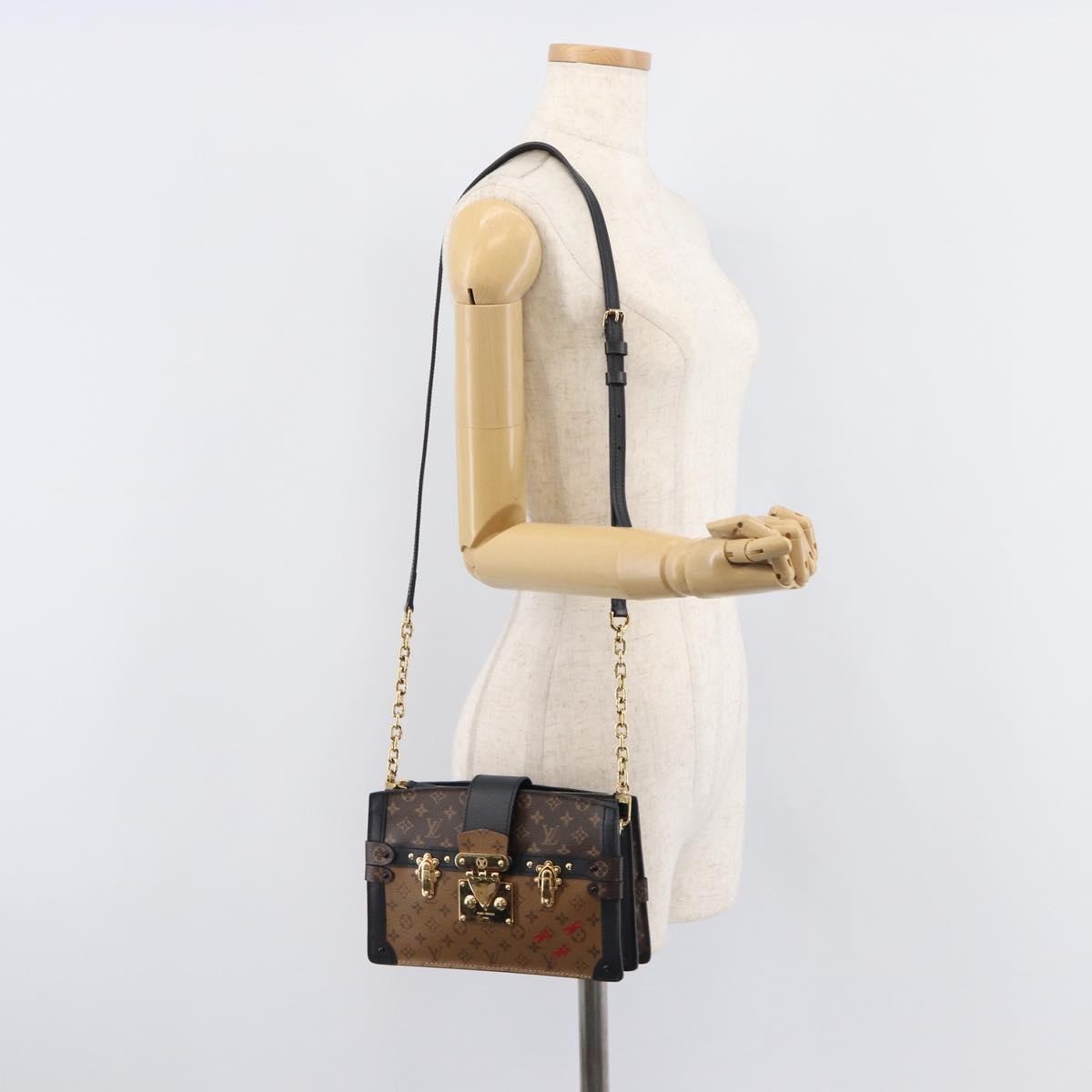 LOUIS VUITTON Monogram Reverse Trunk Clutch Shoulder Bag M43596 Auth 209626SAM