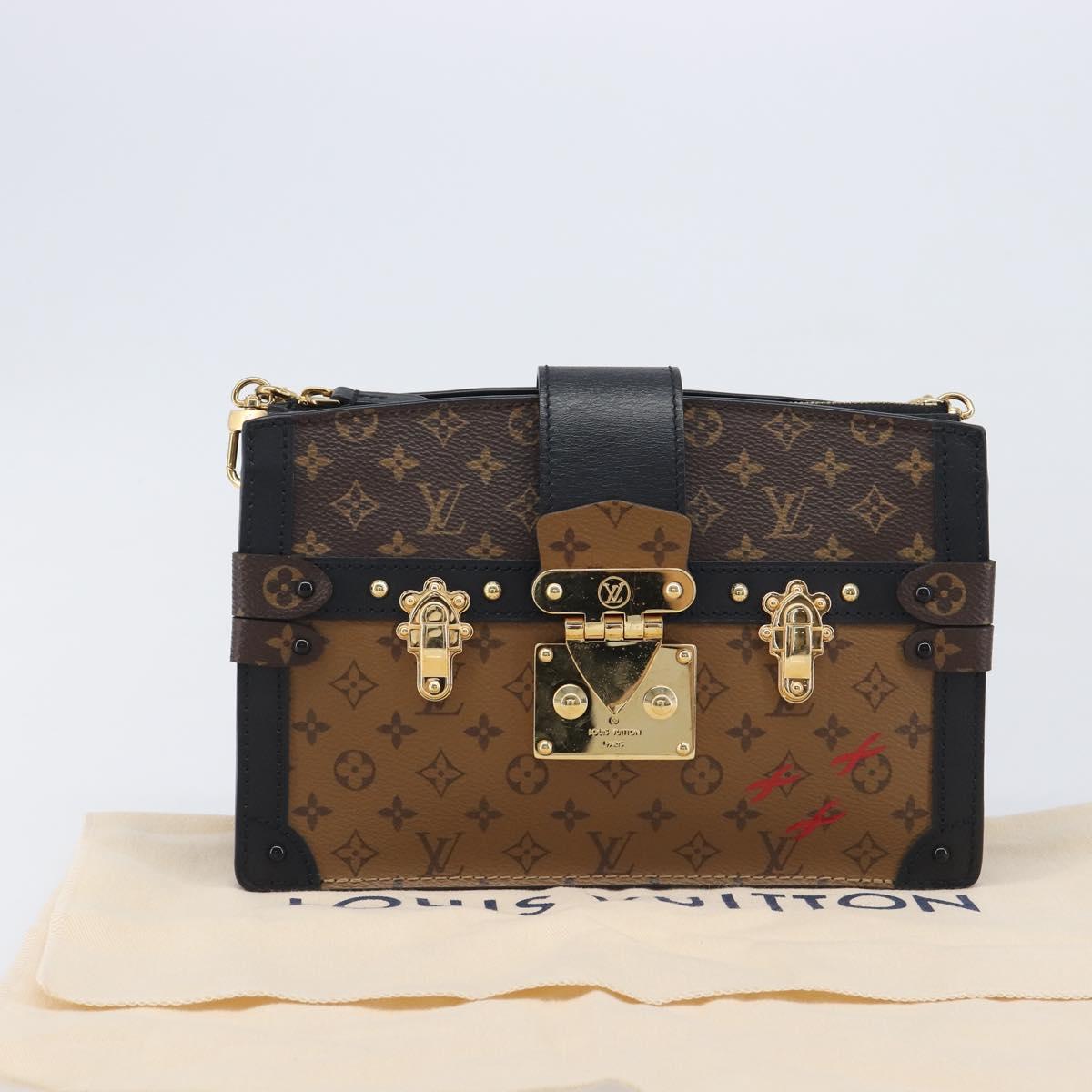 LOUIS VUITTON Monogram Reverse Trunk Clutch Shoulder Bag M43596 Auth 209626SAM