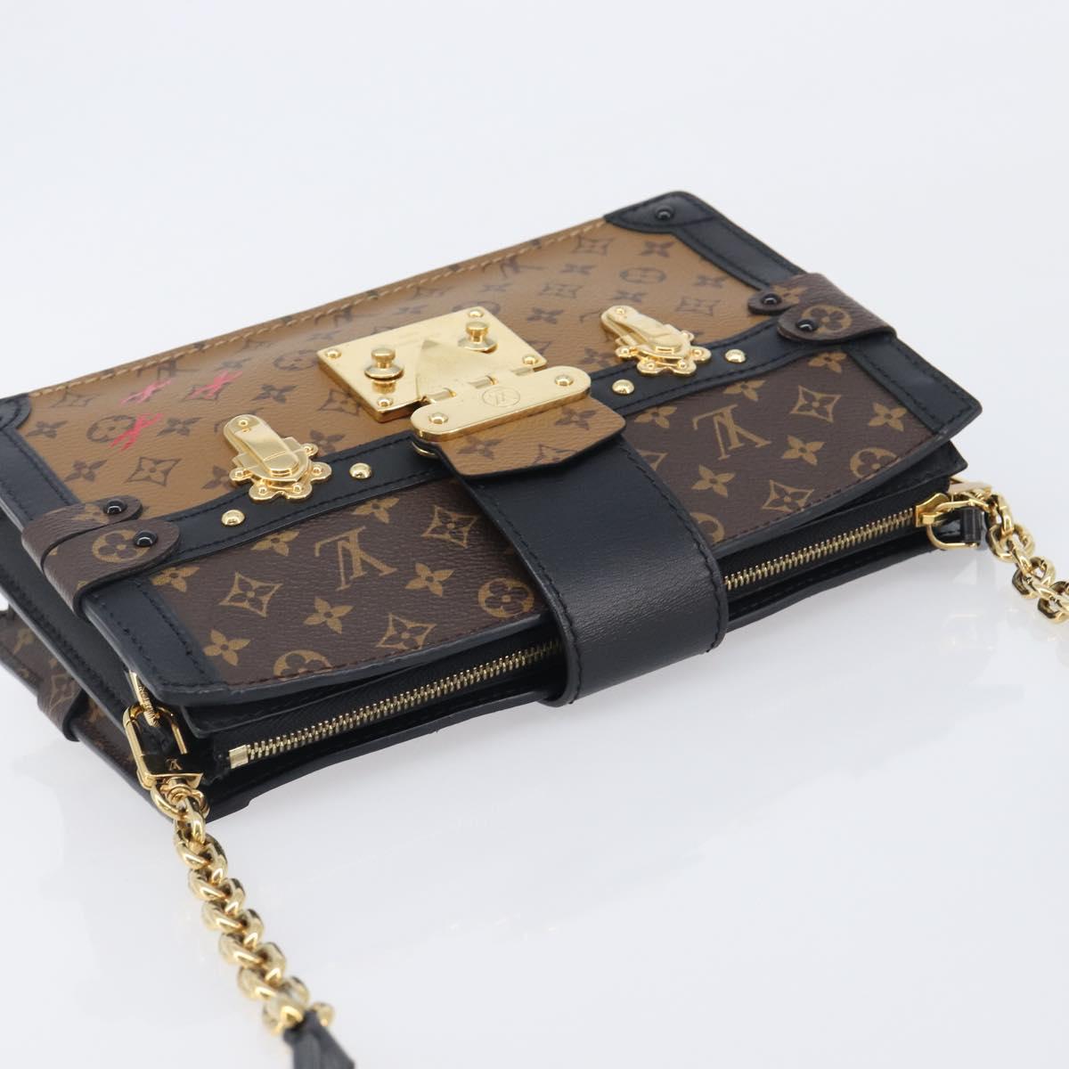 LOUIS VUITTON Monogram Reverse Trunk Clutch Shoulder Bag M43596 Auth 209626SAM
