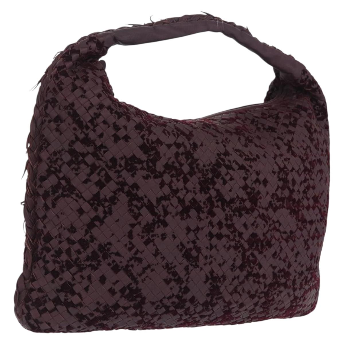 Bottega Veneta INTRECCIATO Hobo Shoulder Bag Leather Bordeaux Auth 209629V