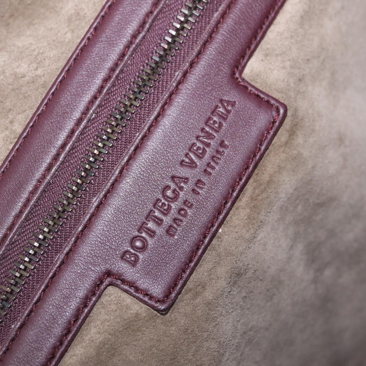 Bottega Veneta INTRECCIATO Hobo Shoulder Bag Leather Bordeaux Auth 209629V