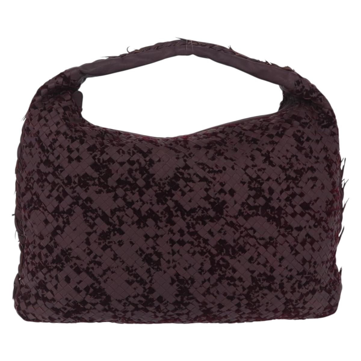 Bottega Veneta INTRECCIATO Hobo Shoulder Bag Leather Bordeaux Auth 209629V