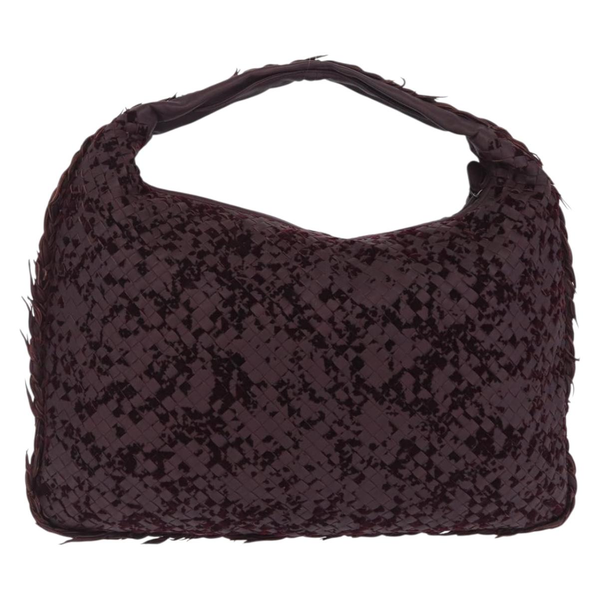 Bottega Veneta INTRECCIATO Hobo Shoulder Bag Leather Bordeaux Auth 209629V