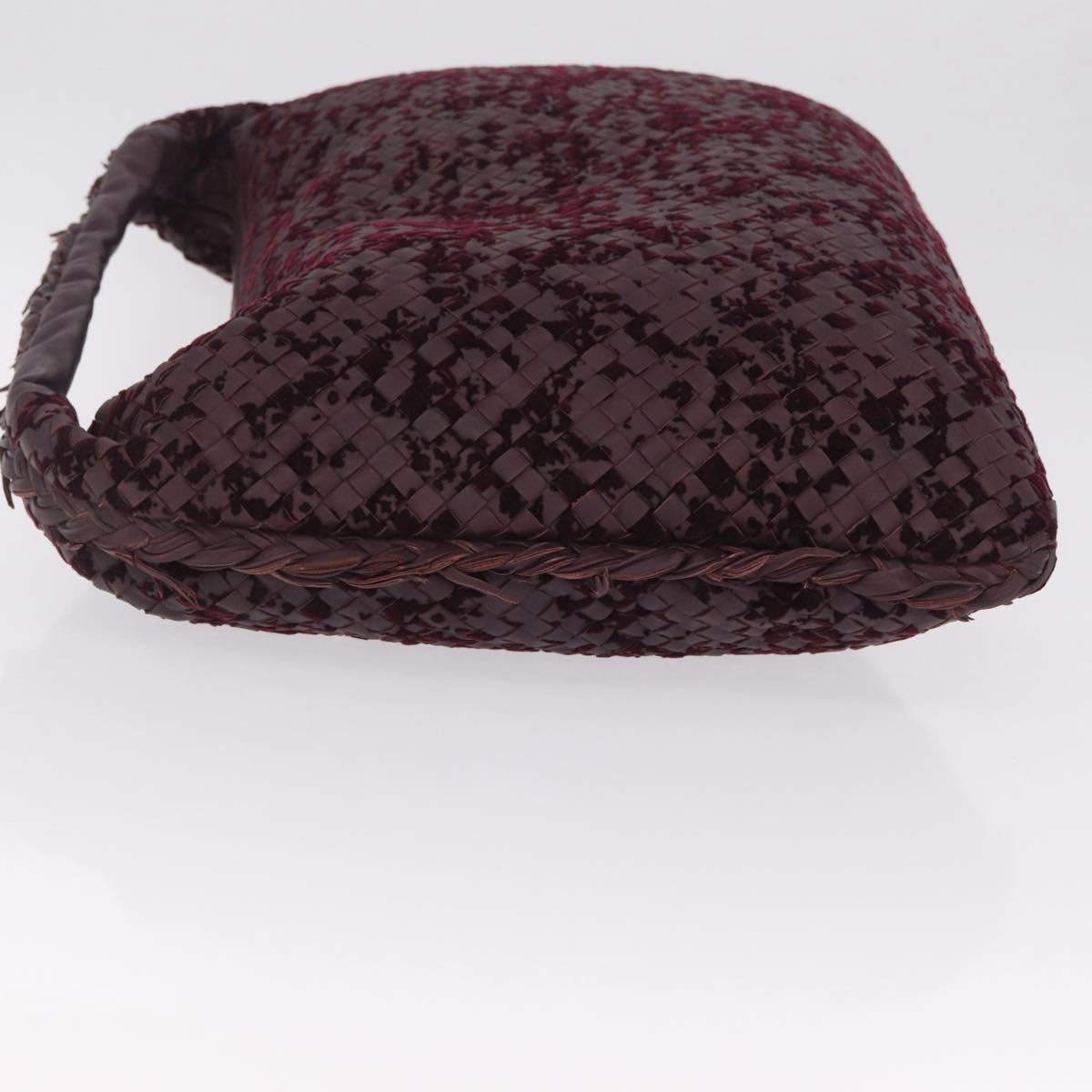Bottega Veneta INTRECCIATO Hobo Shoulder Bag Leather Bordeaux Auth 209629V