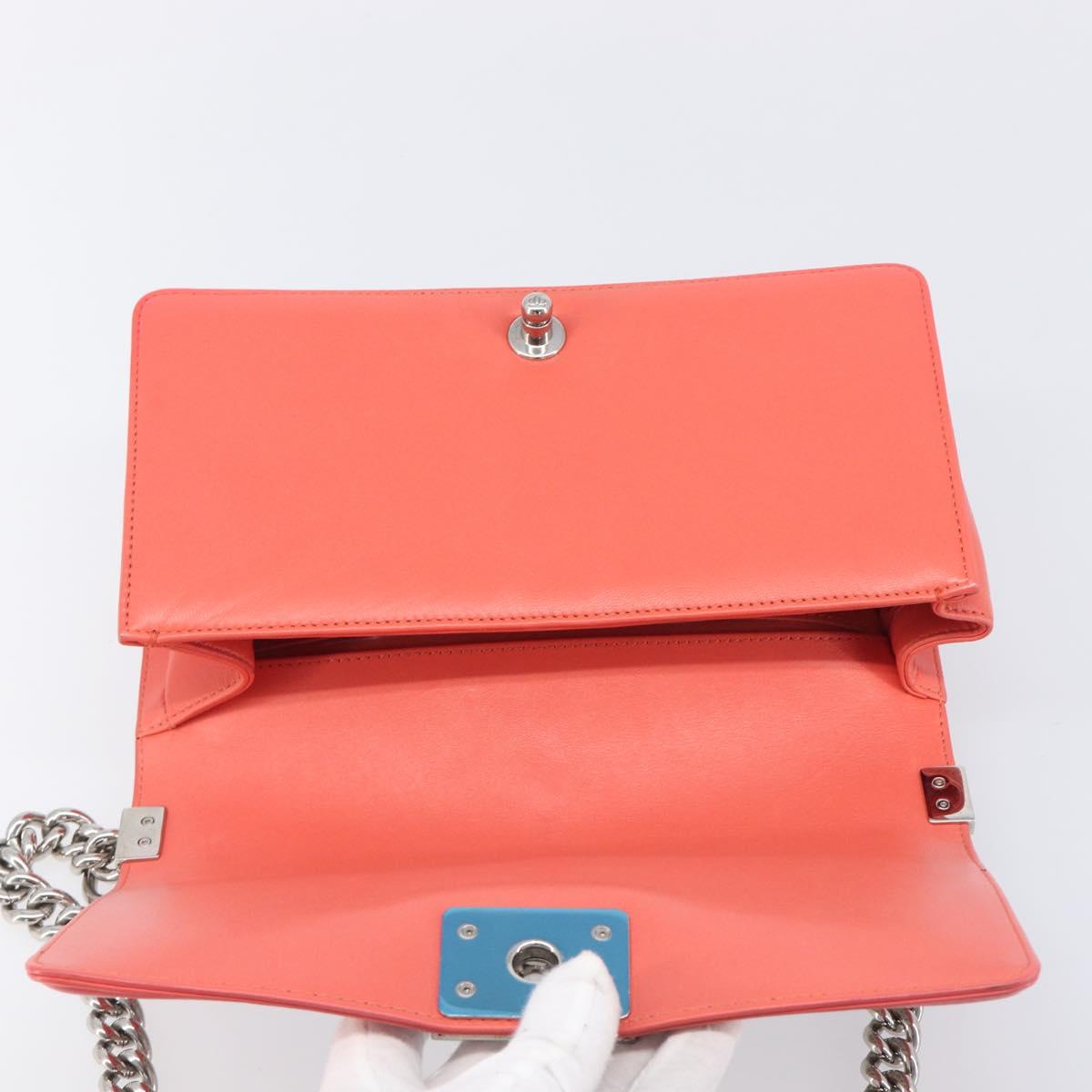 CHANEL Boy Chanel Chain Shoulder Bag Leather Tweed Multicolor CC Auth 209643SAM