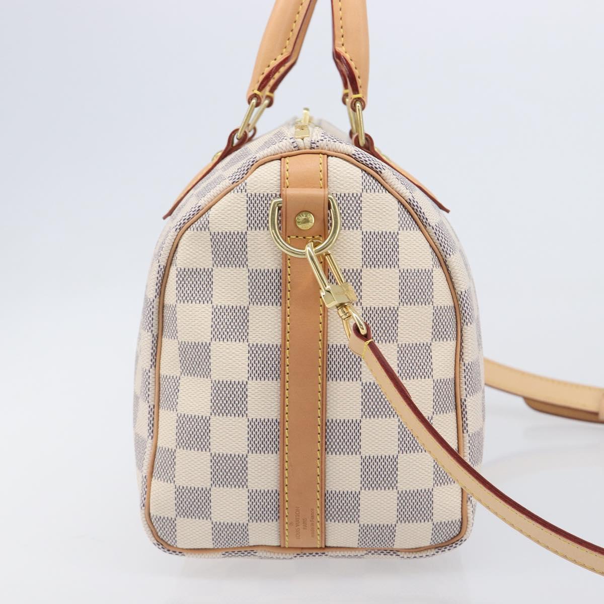 LOUIS VUITTON Damier Azur Speedy Bandouliere 25 Hand Bag N41374 Auth 209646SAV