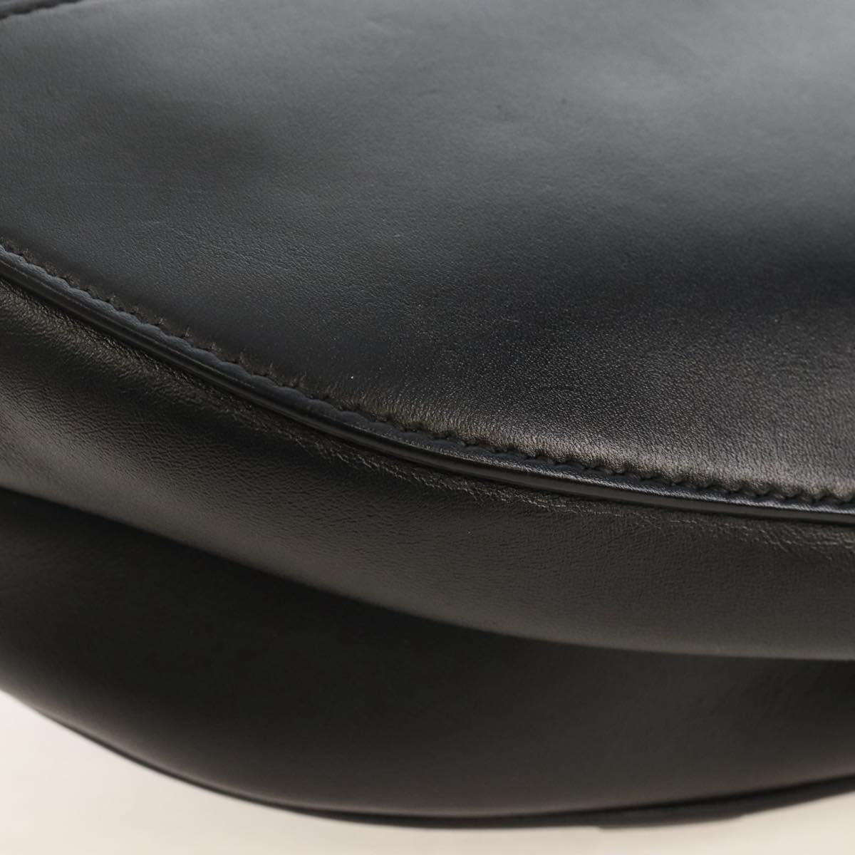Christian Dior Saddle Shoulder Bag Leather Black Auth 209661SAV