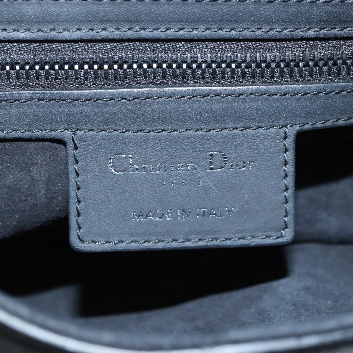 Christian Dior Saddle Shoulder Bag Leather Black Auth 209661SAV