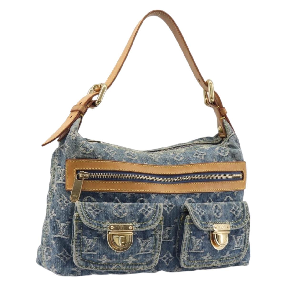 LOUIS VUITTON Monogram Denim Buggy PM Shoulder Bag Blue M95049 LV Auth 209662V