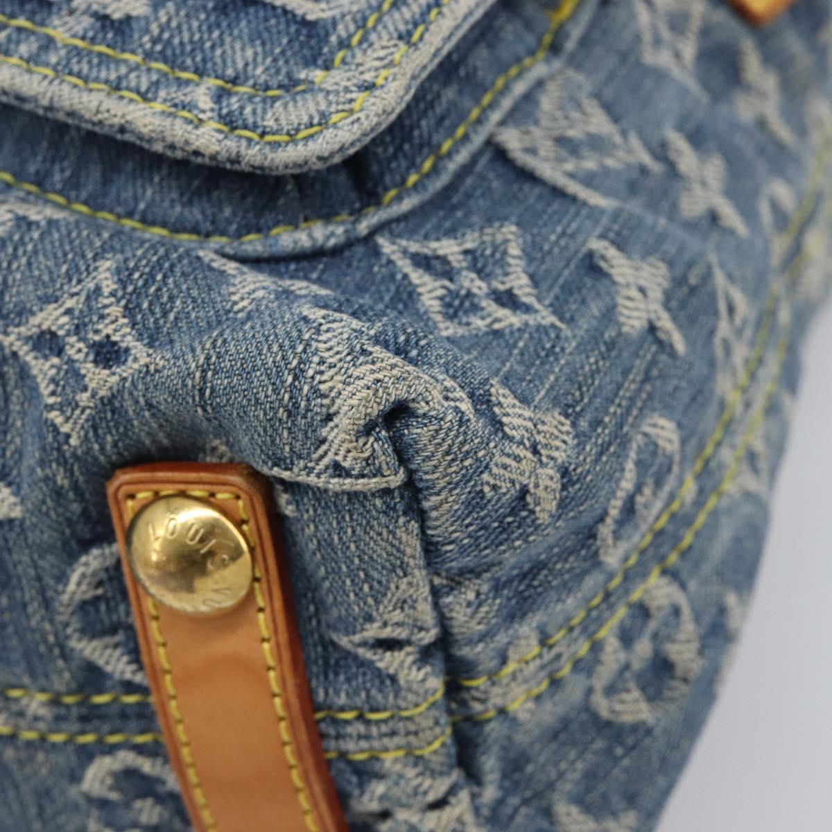 LOUIS VUITTON Monogram Denim Buggy PM Shoulder Bag Blue M95049 LV Auth 209662V