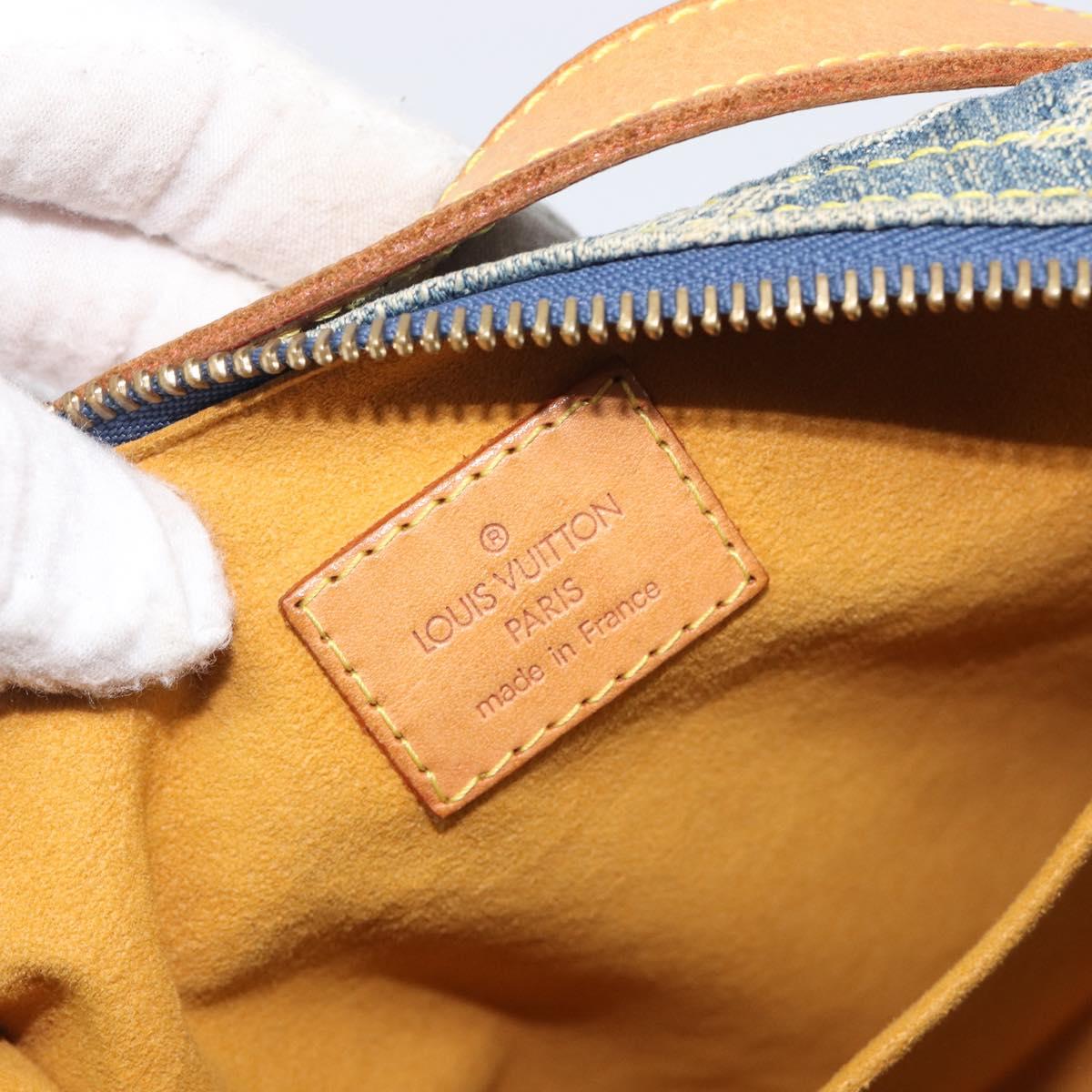 LOUIS VUITTON Monogram Denim Buggy PM Shoulder Bag Blue M95049 LV Auth 209662V