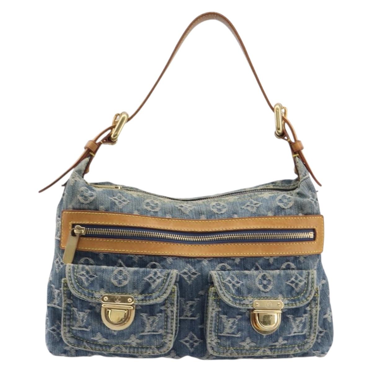 LOUIS VUITTON Monogram Denim Buggy PM Shoulder Bag Blue M95049 LV Auth 209662V