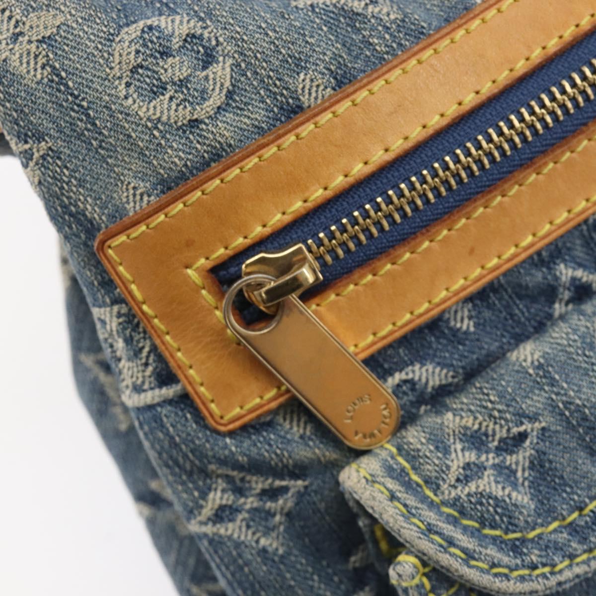LOUIS VUITTON Monogram Denim Buggy PM Shoulder Bag Blue M95049 LV Auth 209662V