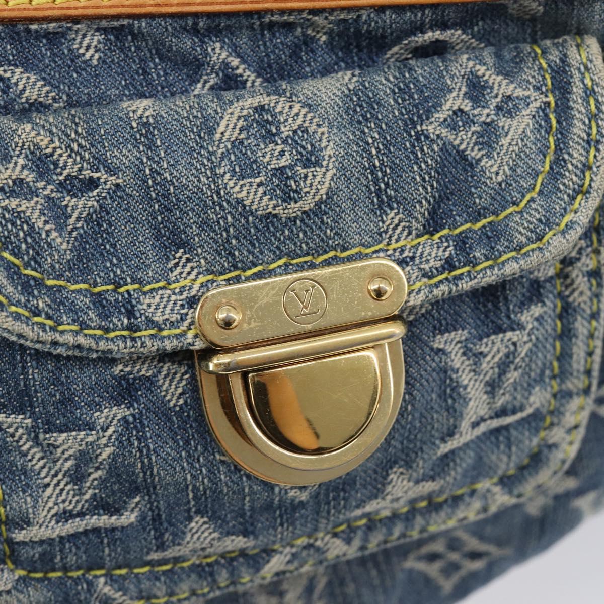 LOUIS VUITTON Monogram Denim Buggy PM Shoulder Bag Blue M95049 LV Auth 209662V