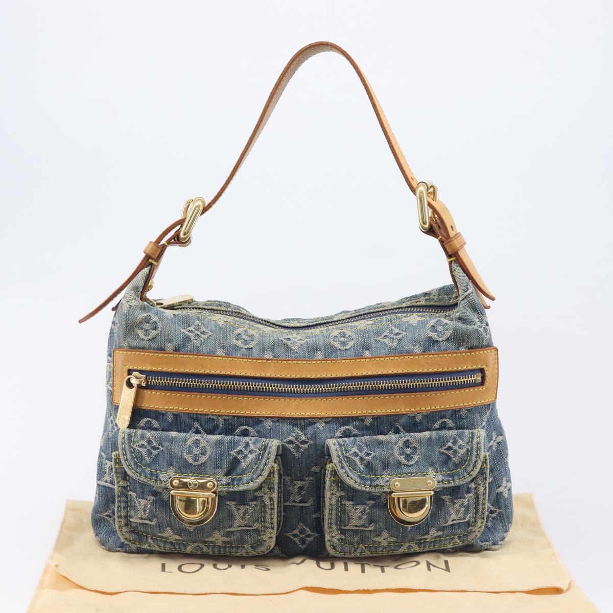 LOUIS VUITTON Monogram Denim Buggy PM Shoulder Bag Blue M95049 LV Auth 209662V